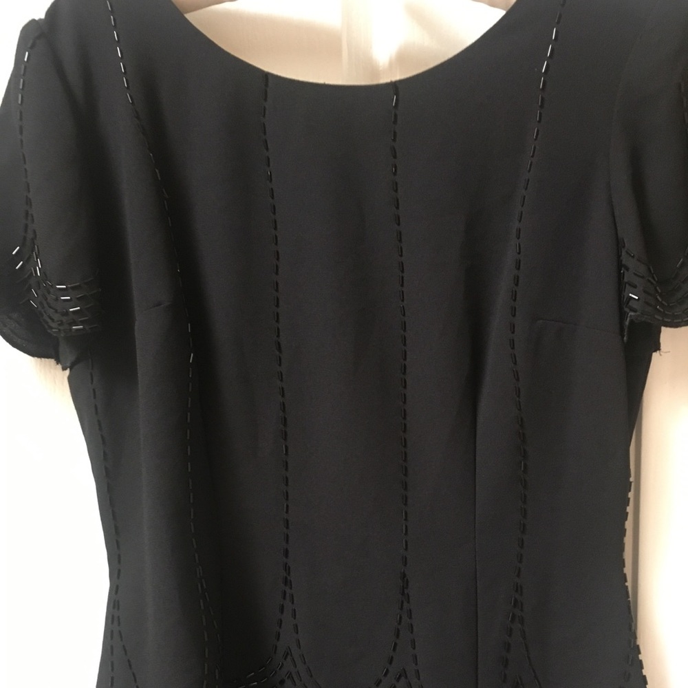 Black beaded evening dress